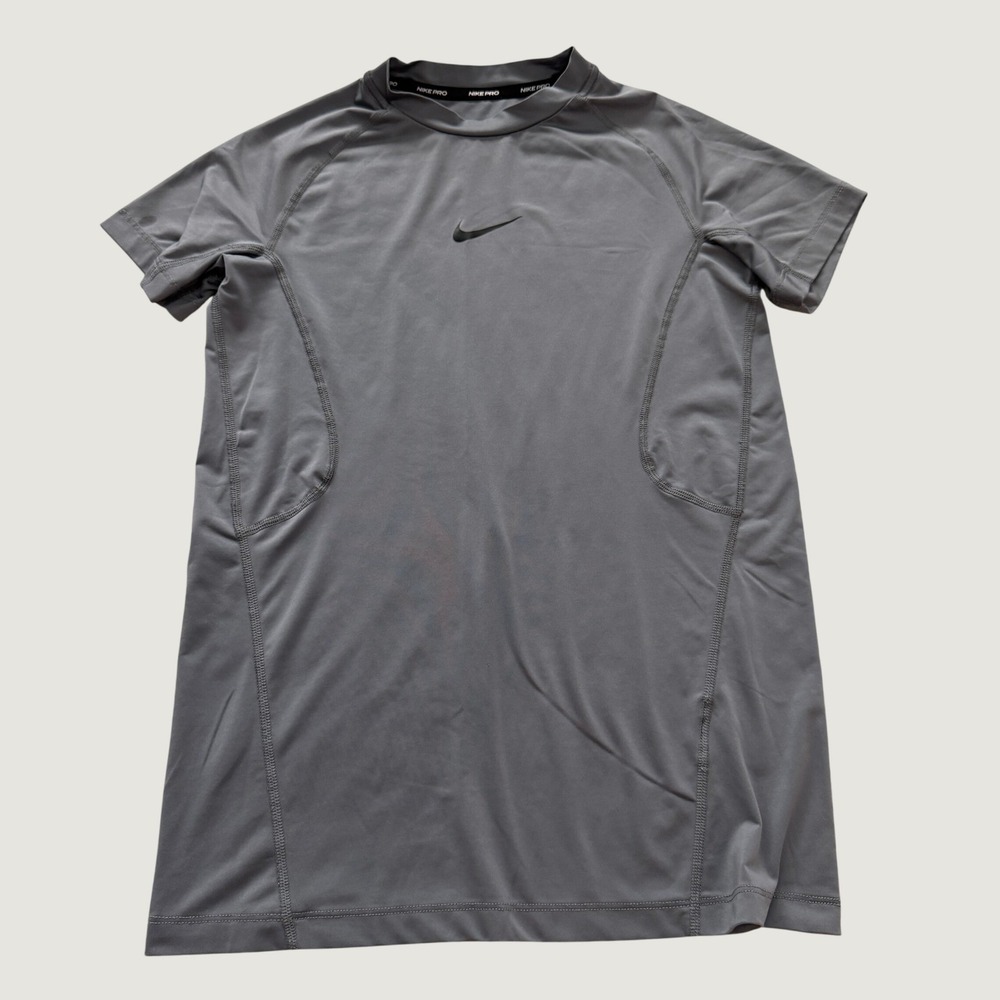 Nike Boys Youth Nike Pro Dri-FIT Compression Shirt Gray Athletic Size Large